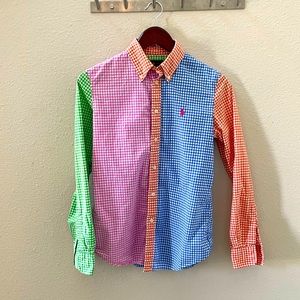 Ralph Lauren button down multi-color bright shirt